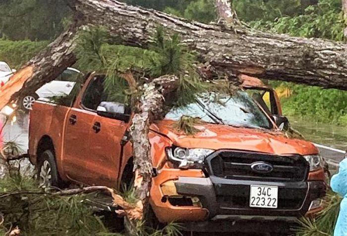 Tin giao thông đến sáng 28/8: Thông cổ thụ đè gãy xe bán tải; lật xe tải khiến 3 người bị thương