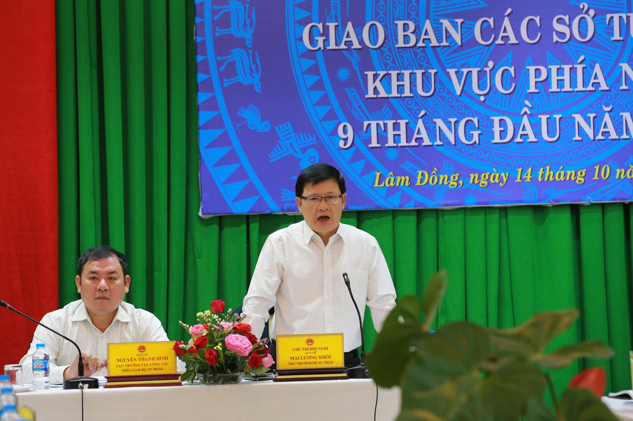 Hội nghị giao ban các Sở Tư pháp khu vực phía Nam