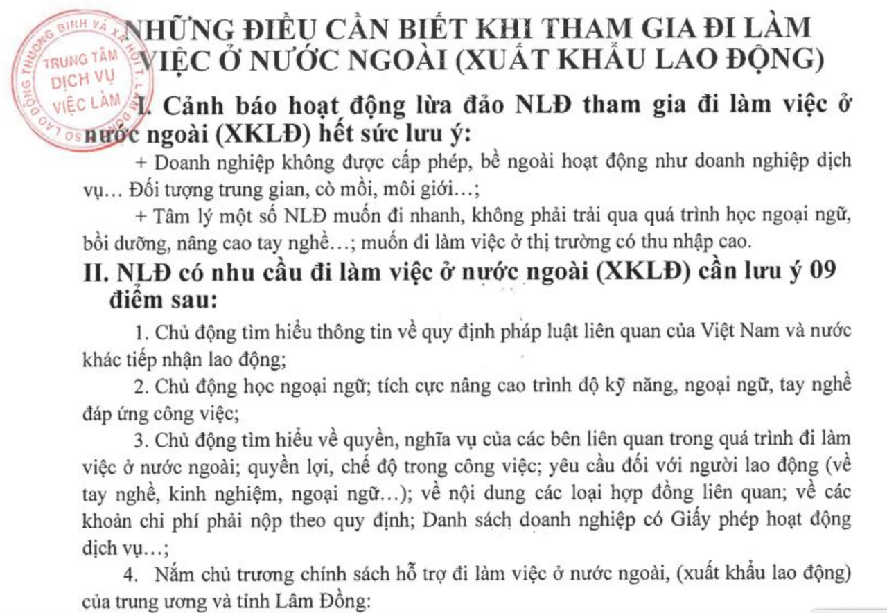 Làm gì để tránh bẫy lừa xuất khẩu lao động?