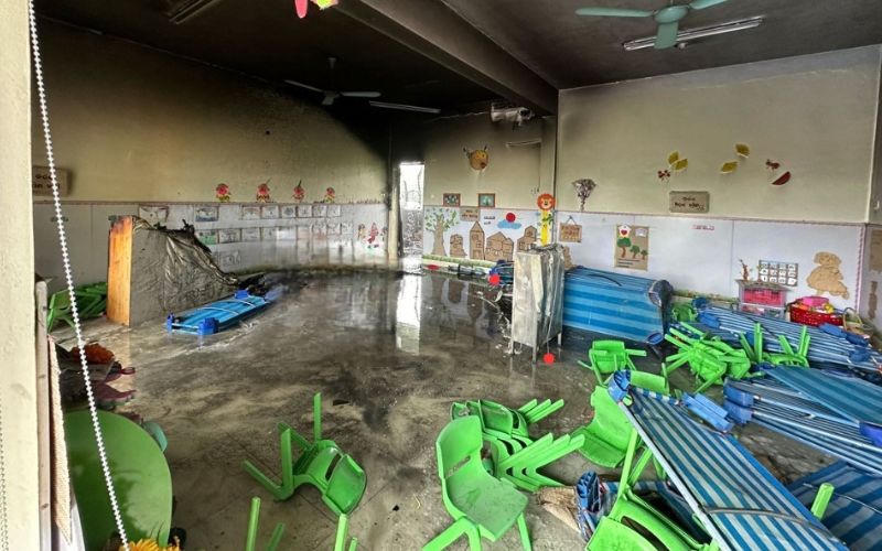 Cháy trường mầm non ở Thái Nguyên