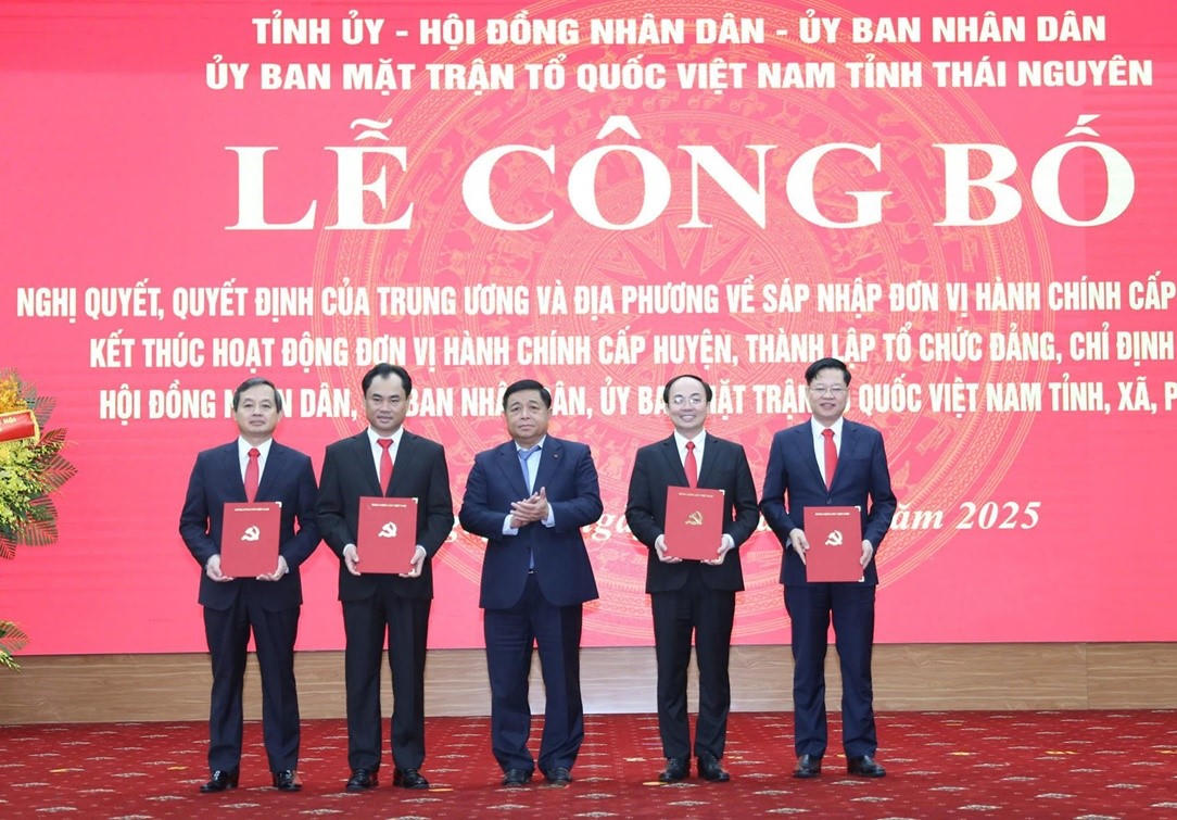Thái Nguyên công bố nhân sự lãnh đạo tỉnh sau hợp nhất