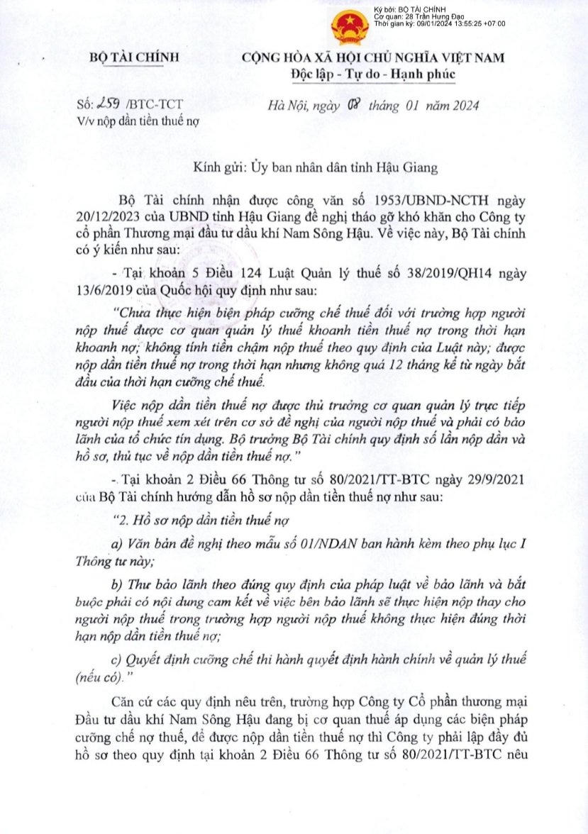 Tổng Cục thuế có văn bản chỉ đạo tháo gỡ khó khăn để xăng dầu NSH Petro hoàn thành nghĩa vụ thuế