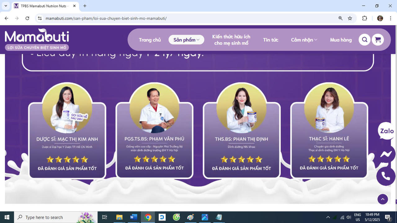 Hà Nội: Thực phẩm bổ sung Mamabuti có dấu hiệu vi phạm Luật Quảng cáo