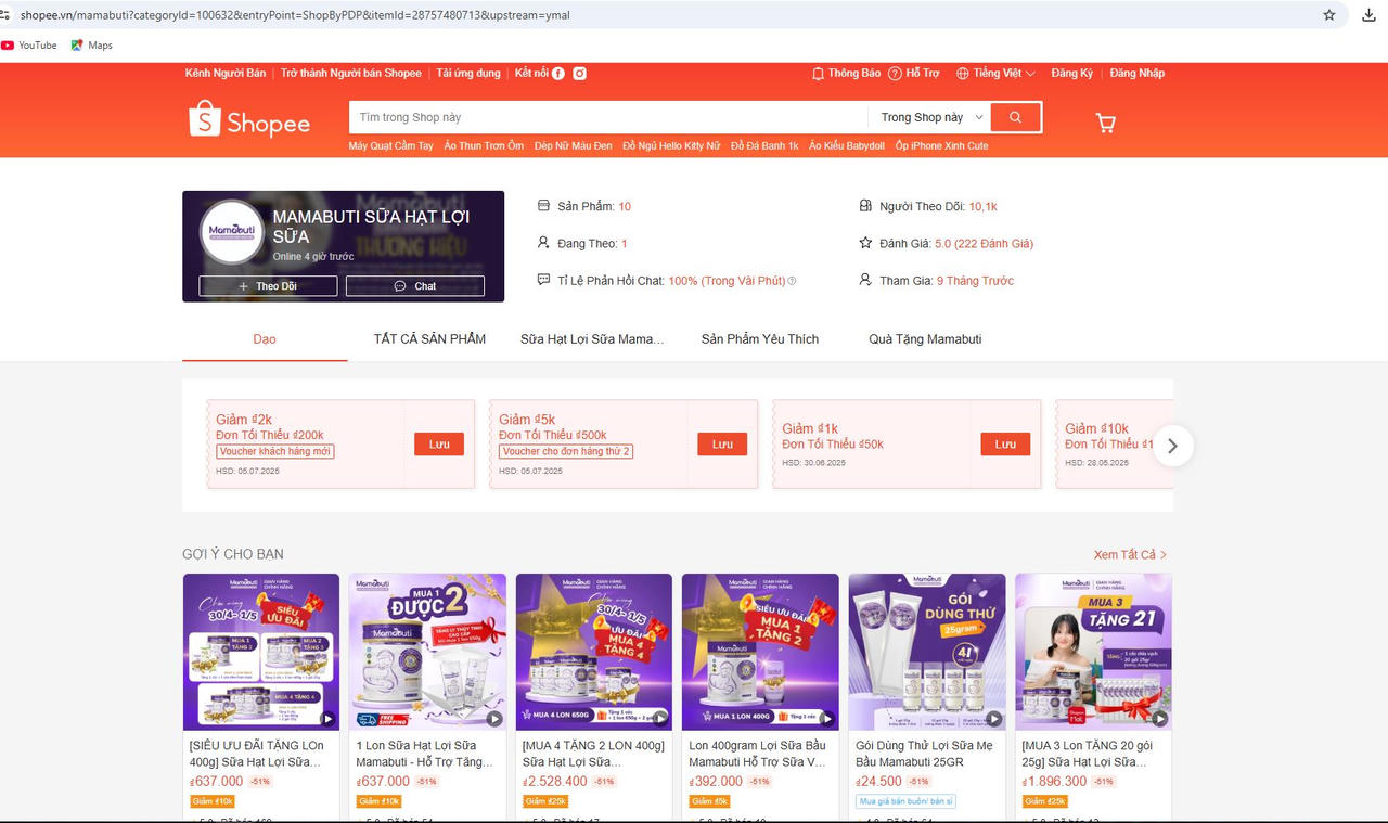 Hà Nội: TPBS Mamabuti đóng website sau khi bị phản ánh quảng cáo trái quy định