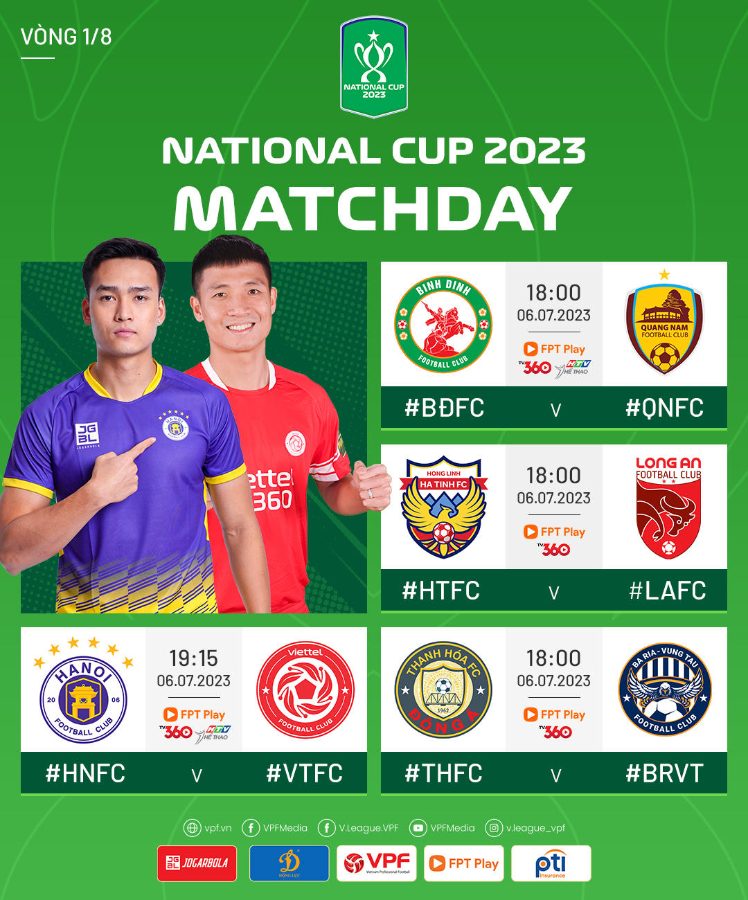 Vòng 1/8 Cúp Quốc gia 2023: Hướng về thủ đô 