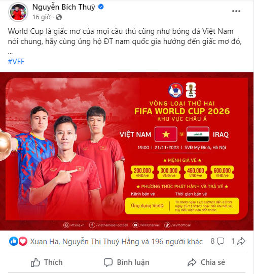 Thanh Nhã kêu gọi cổ động viên ủng hộ đội tuyển nam