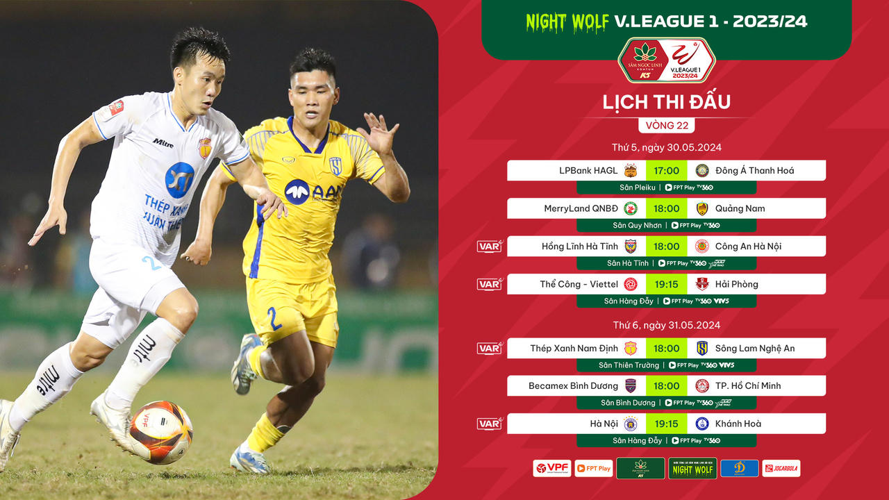 Vòng 22 V.League: Cuộc chiến của nhóm play-off