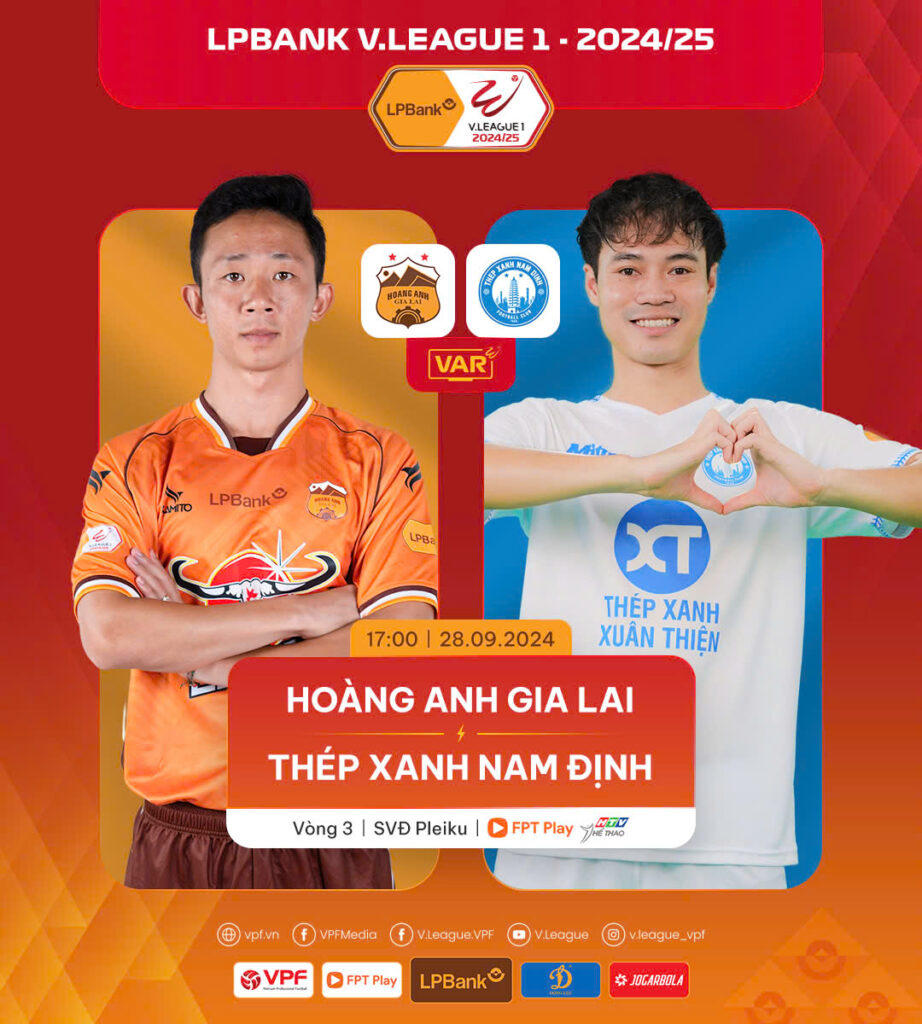 Vòng 3 V. League: Hướng về phố núi Pleiku