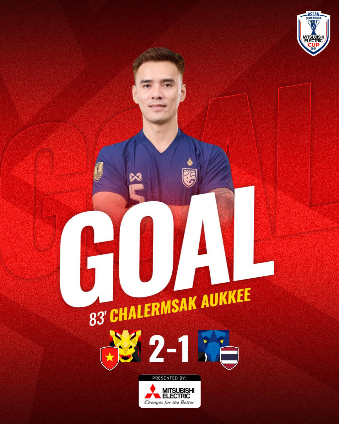 Đội tuyển Việt Nam thắng Thái Lan 2-1