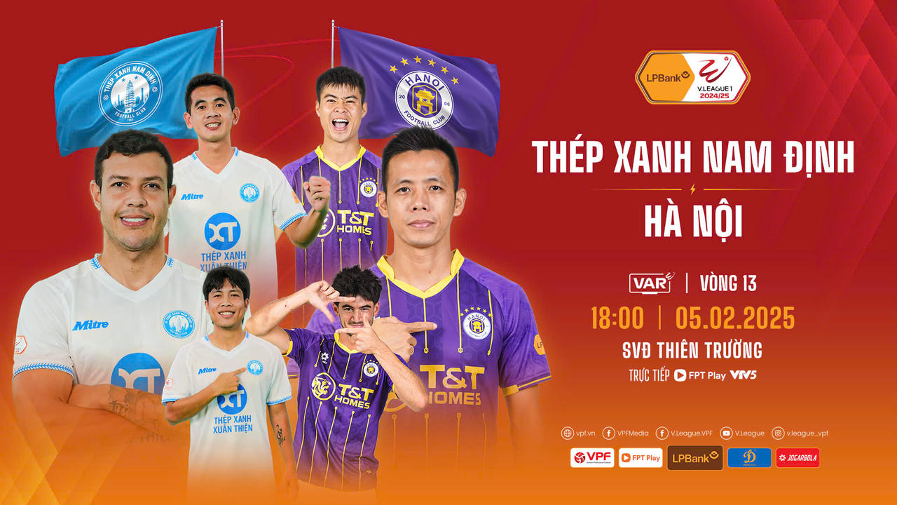  V.League khai Xuân: Nam Định gặp Hà Nội FC