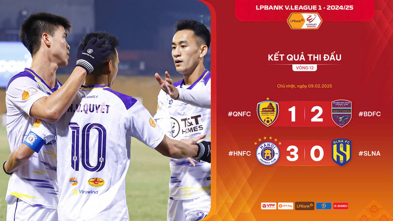 Vòng 12 V.League: Nhóm cuối cạnh tranh khốc liệt