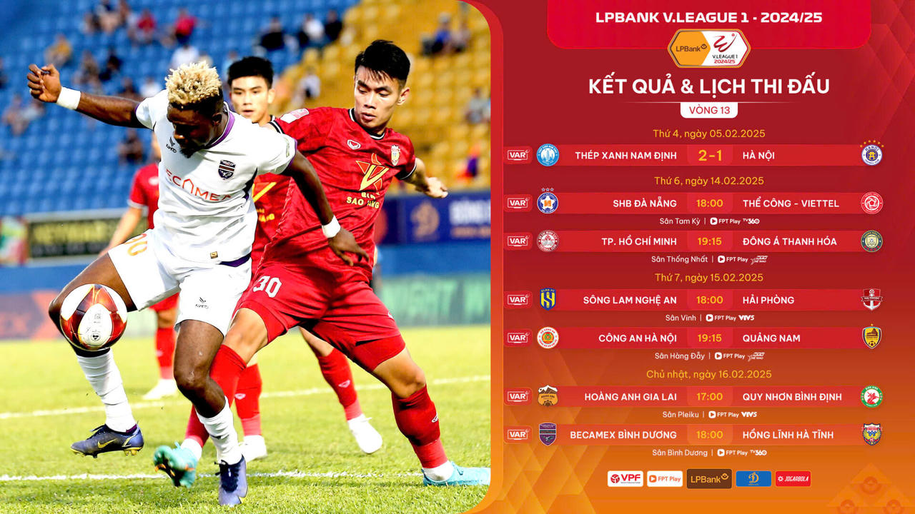 Vòng 13 V.League 2024/25: Cuộc chiến trong ngày Lễ tình nhân
