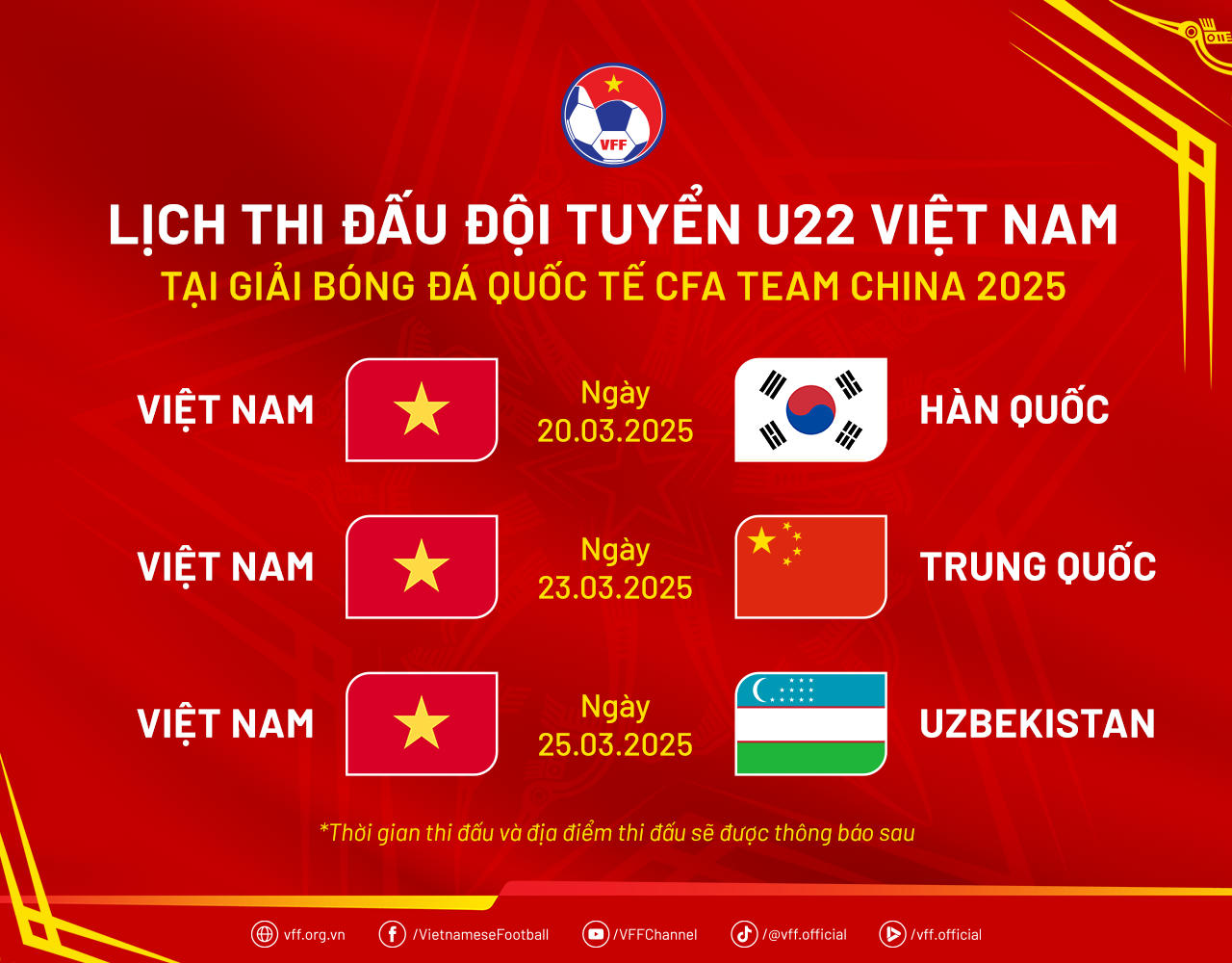  U22 Việt Nam thi đấu tại Trung Quốc 