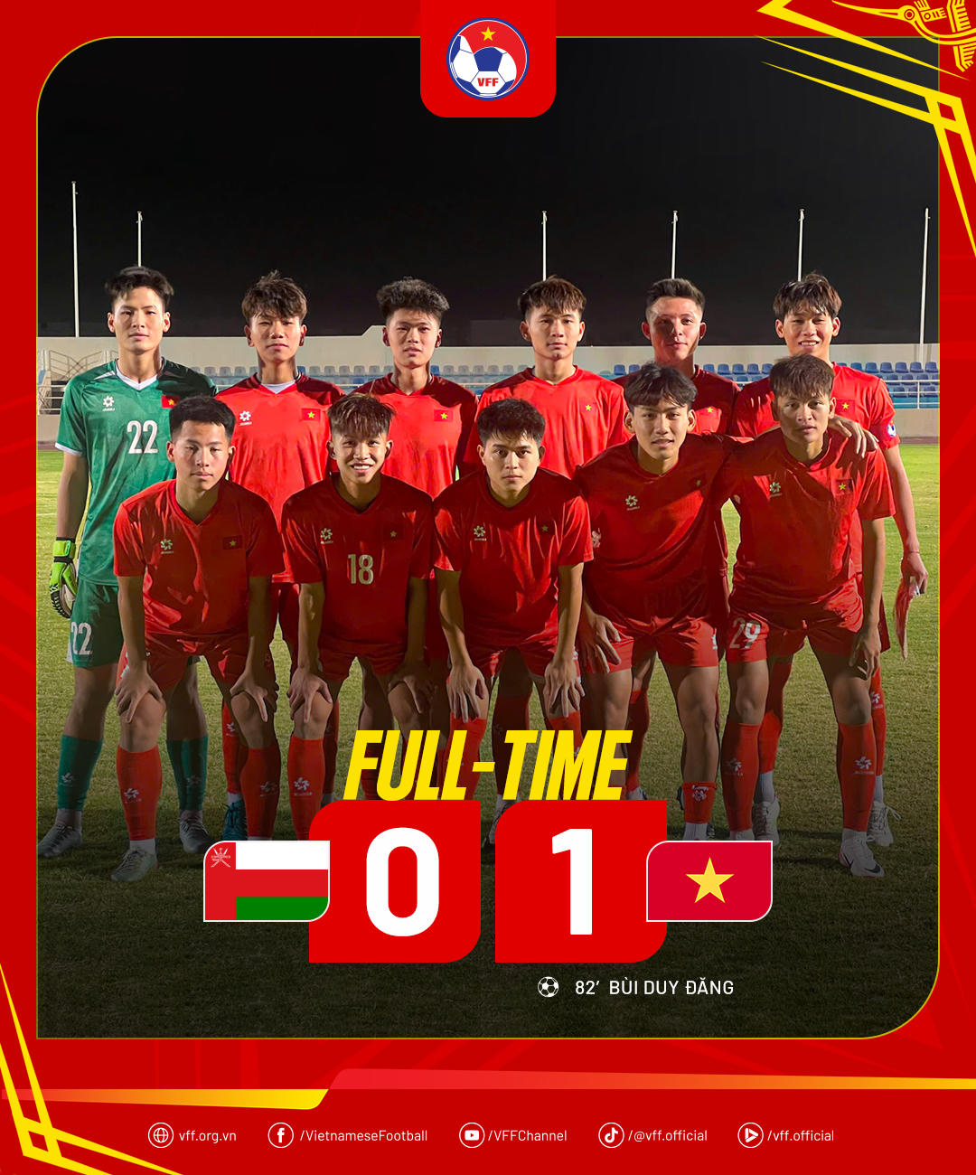 U17 Việt Nam có tín hiệu tốt từ Oman