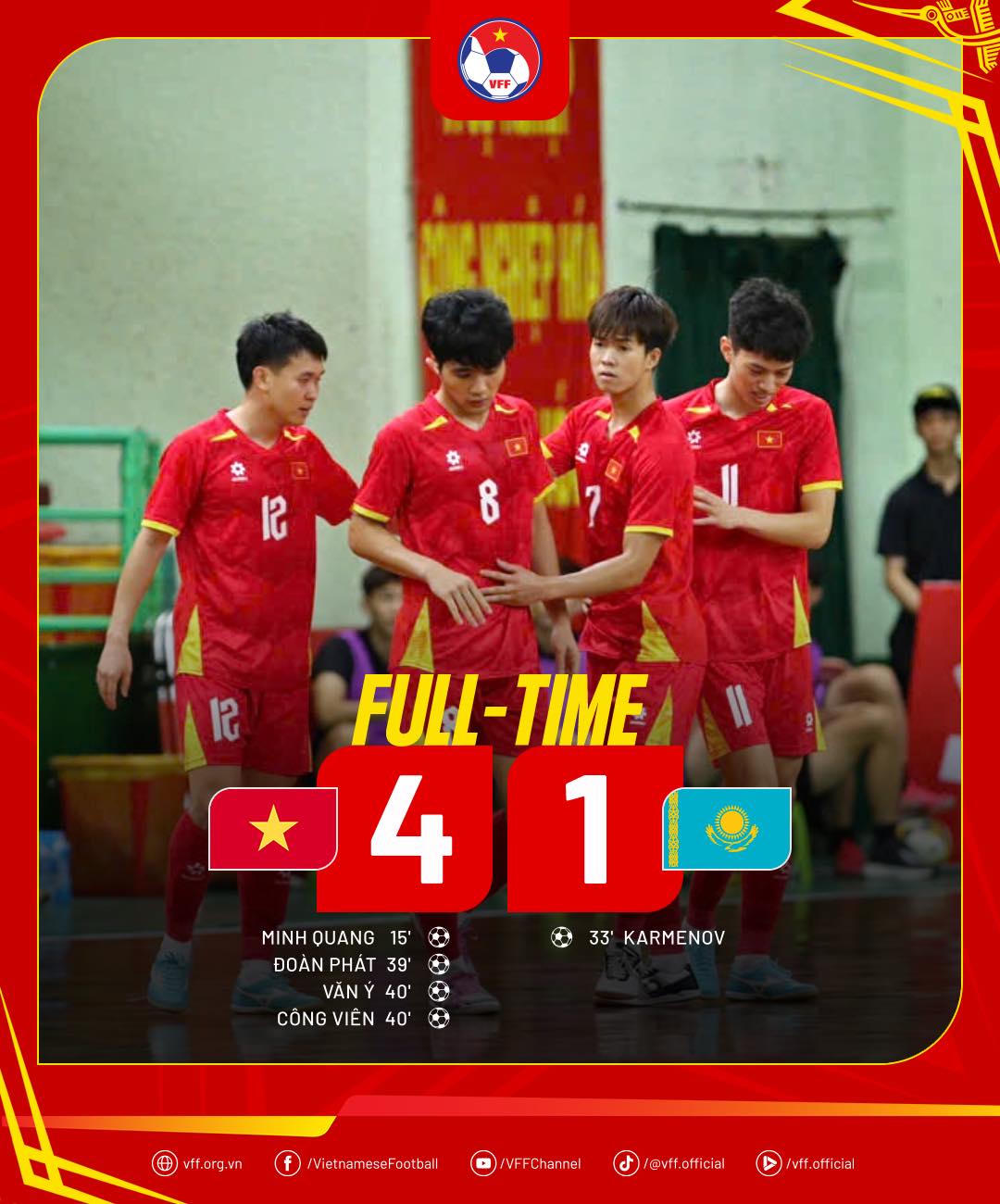 Futsal Việt Nam thắng đội đứng thứ 7 thế giới