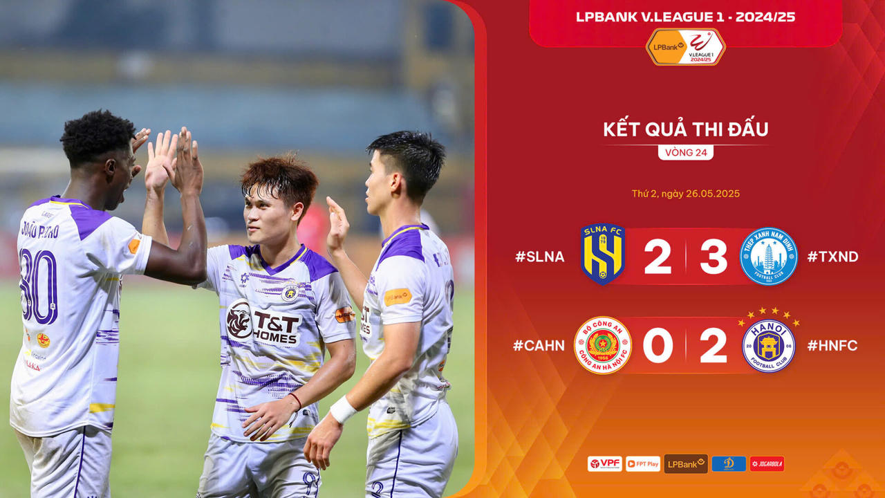 Nam Định bước gần tới ngôi vô địch V.League 2024/25