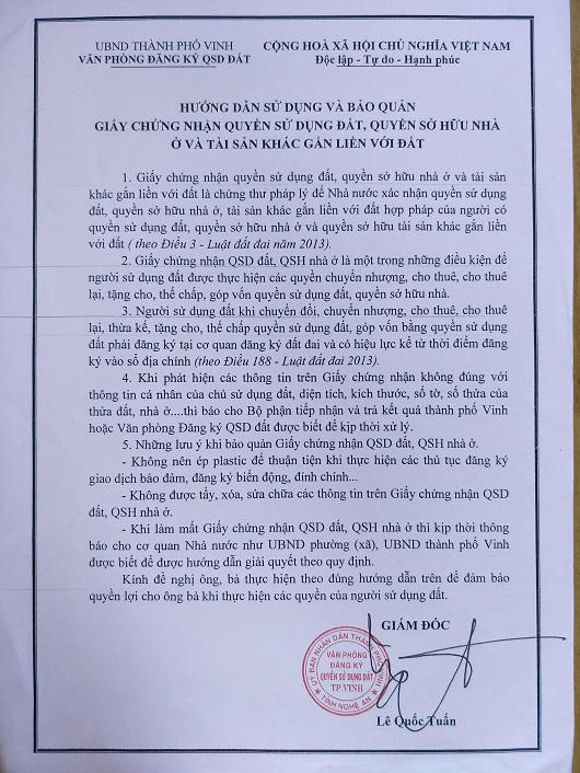 TP Vinh: Cải cách mạnh mẽ thủ tục hành chính đất đai