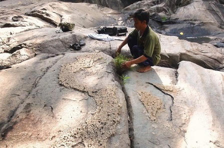 Phát hiện phiến đá nổi lên hình ảnh bản đồ Việt Nam