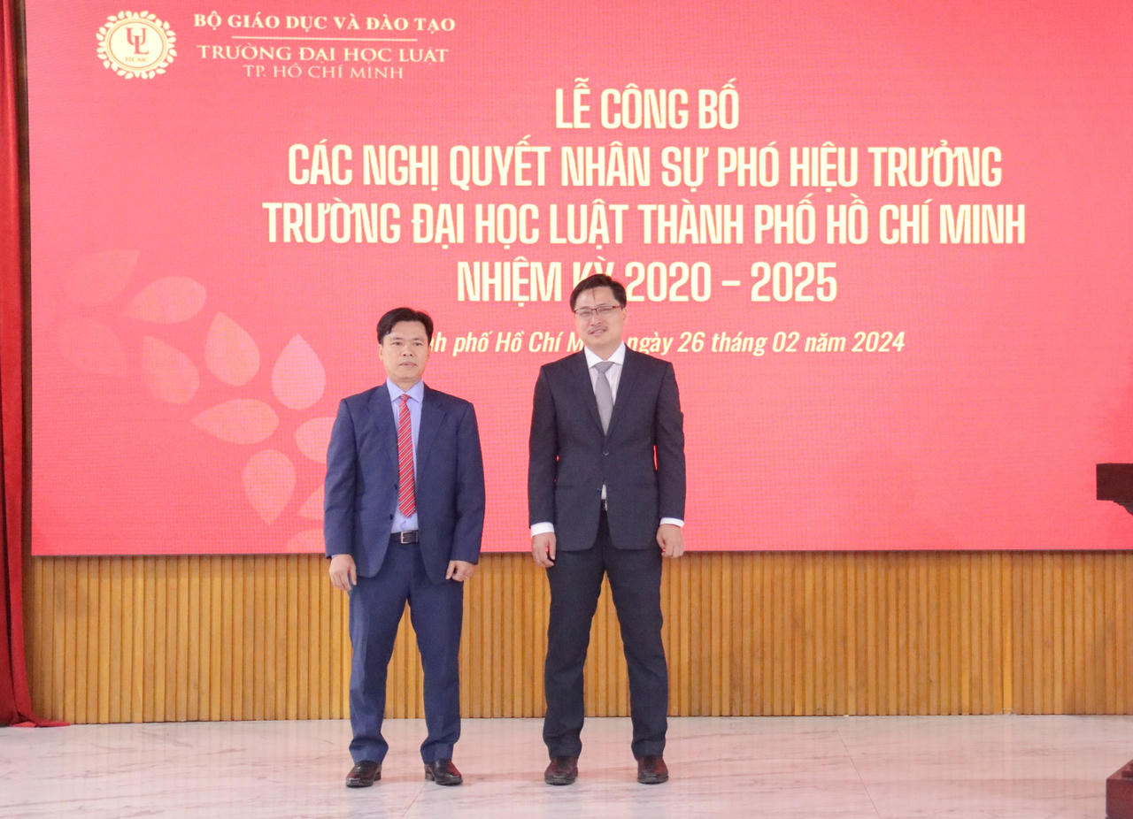 Trường Đại học Luật thành phố Hồ Chí Minh có hai Phó Hiệu trưởng