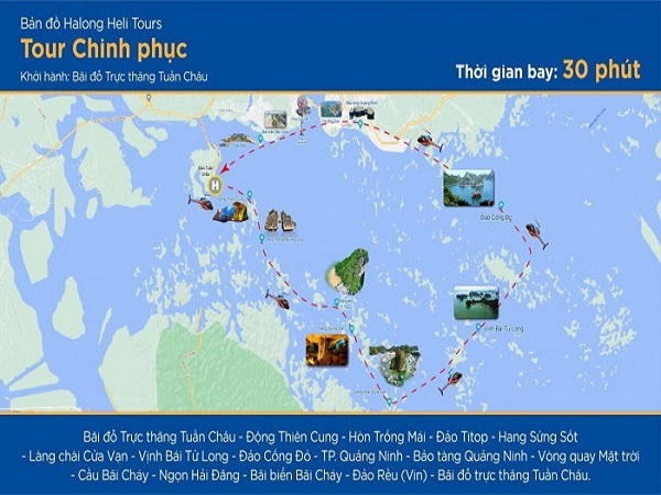 Dịch vụ bay trực thăng ngắm Vịnh Hạ Long được tổ chức như thế nào?