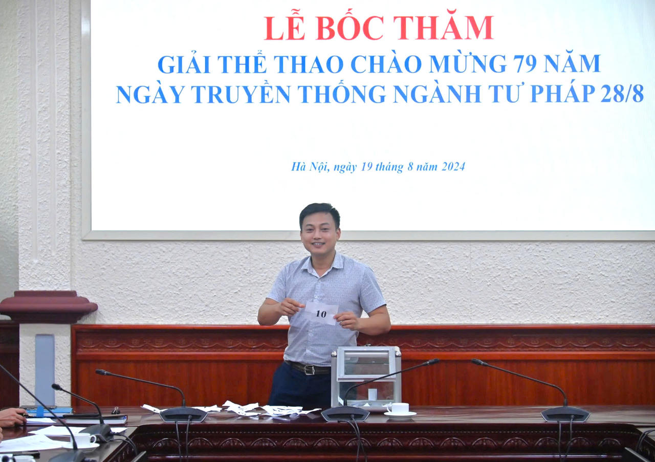 Bốc thăm Giải thể thao chào mừng 79 năm Ngày truyền thống ngành Tư pháp Việt Nam