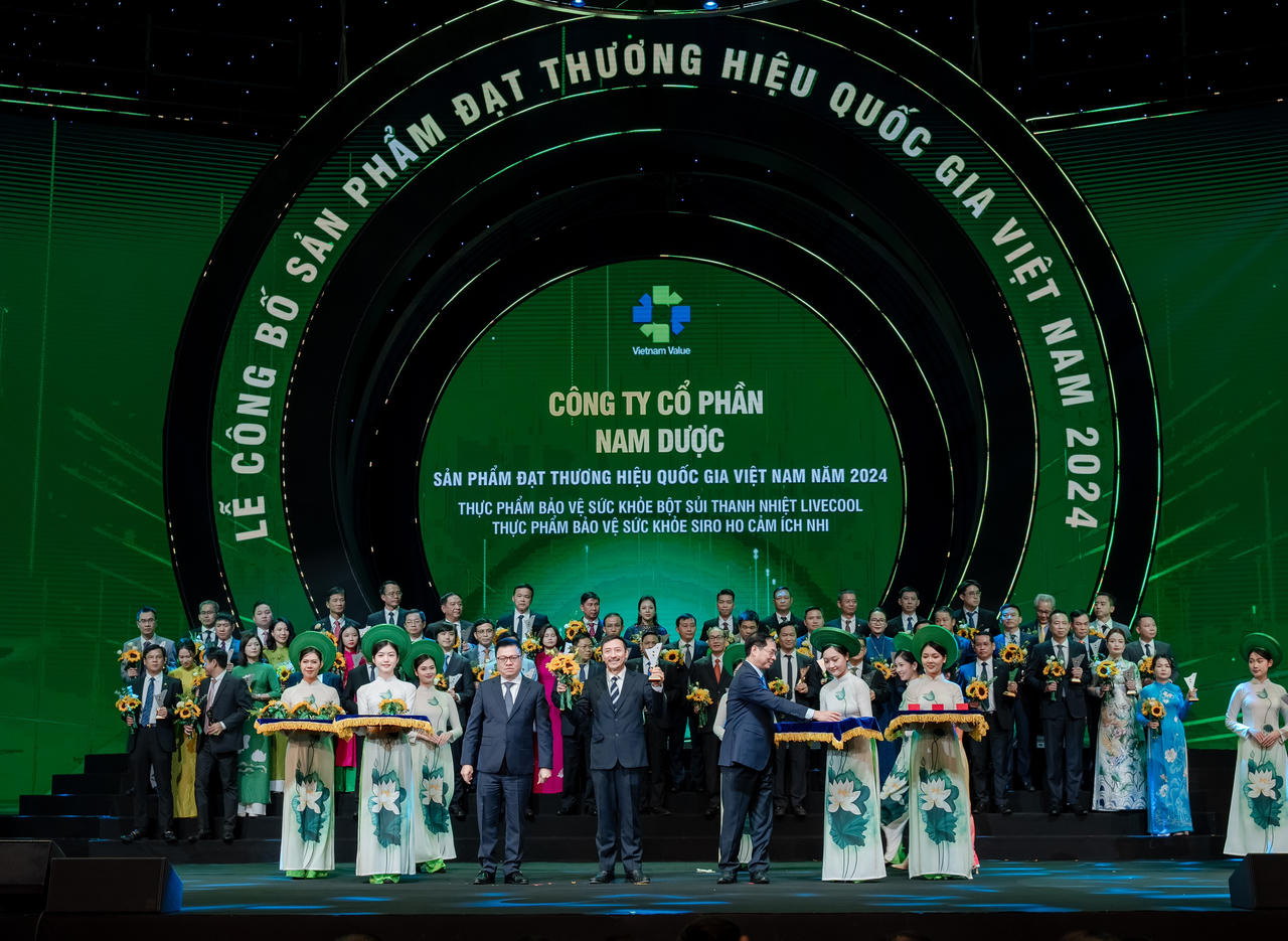 Hai sản phẩm nổi bật của Nam Dược tiếp tục đạt Thương hiệu quốc gia Việt Nam năm 2024