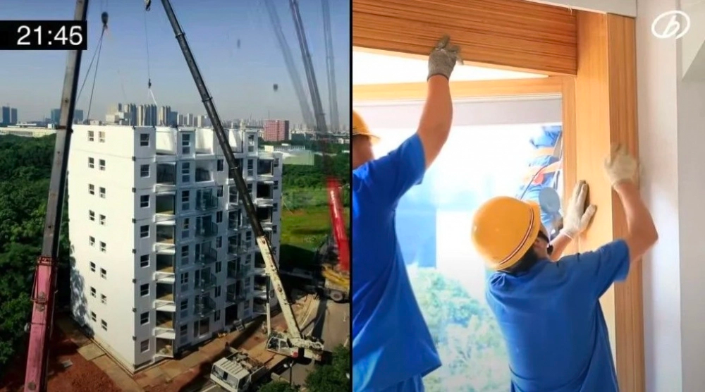 Tòa nhà 10 tầng được xây thần tốc trong vòng 28 tiếng
