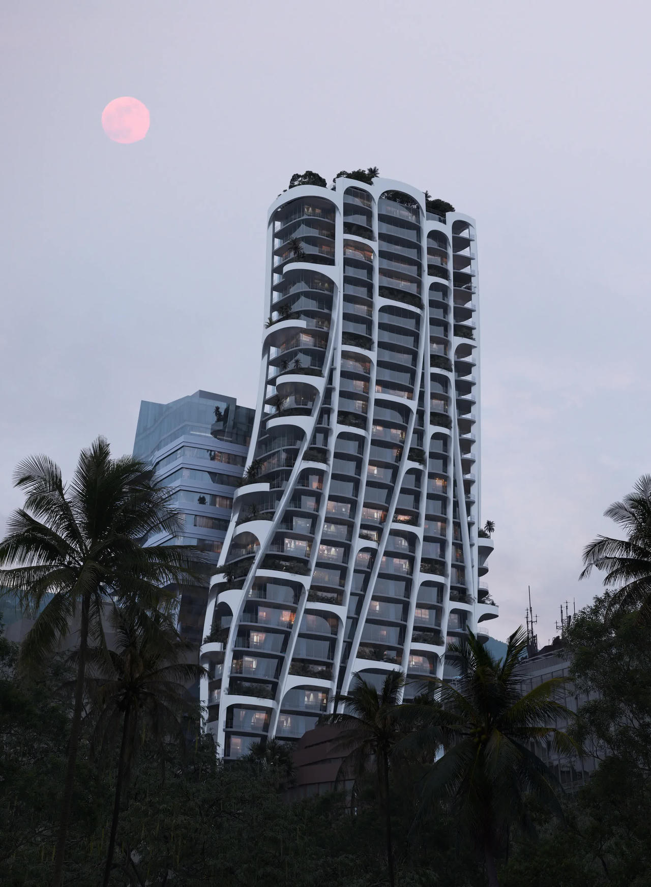 Thán phục trước toà nhà chọc trời được thiết kế cong uống lượn để không che khuất tầm nhìn của hàng xóm