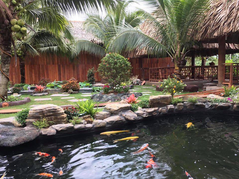 Ngôi nhà độc đáo trên cù lao An Bình được làm từ 4000 cây dừa 