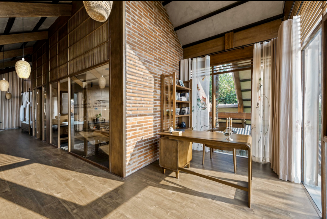 Ngắm căn nhà mái ngói như khu nghỉ dưỡng tại ngoại ô Hà Nội