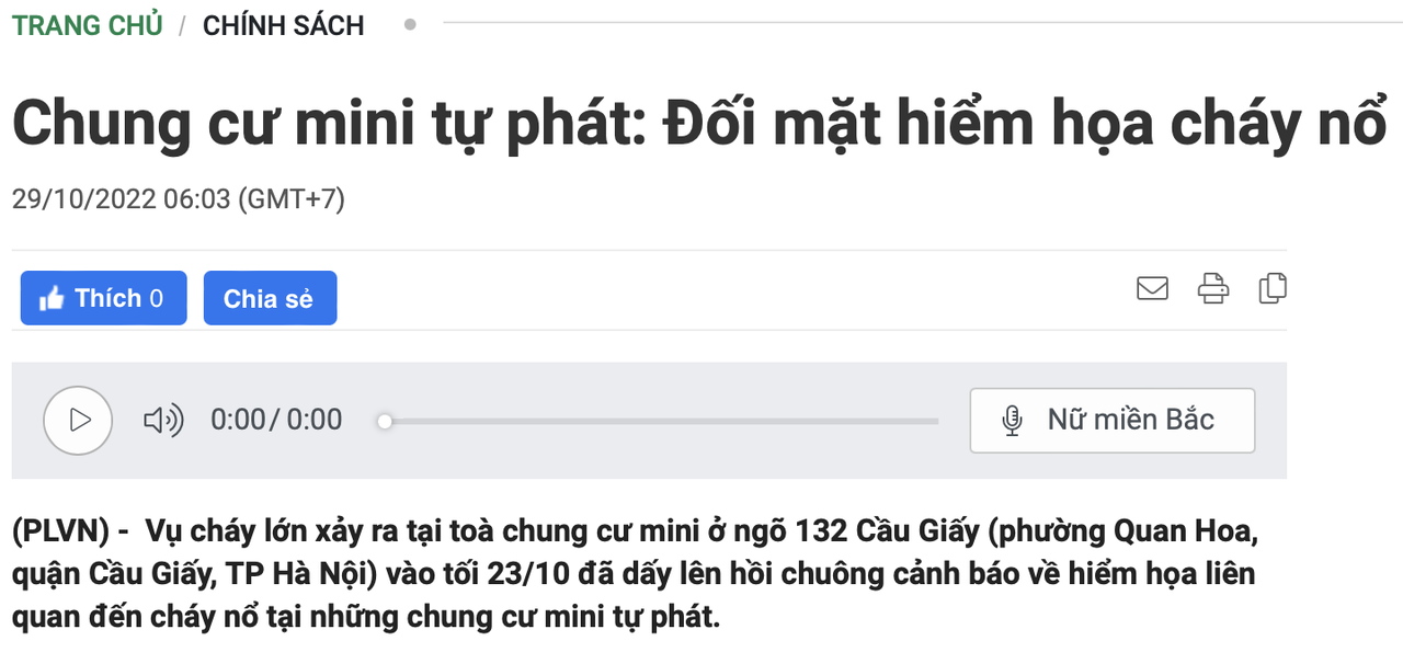 Nỗi lo 'cư dân mạng' sống tại chung cư mini