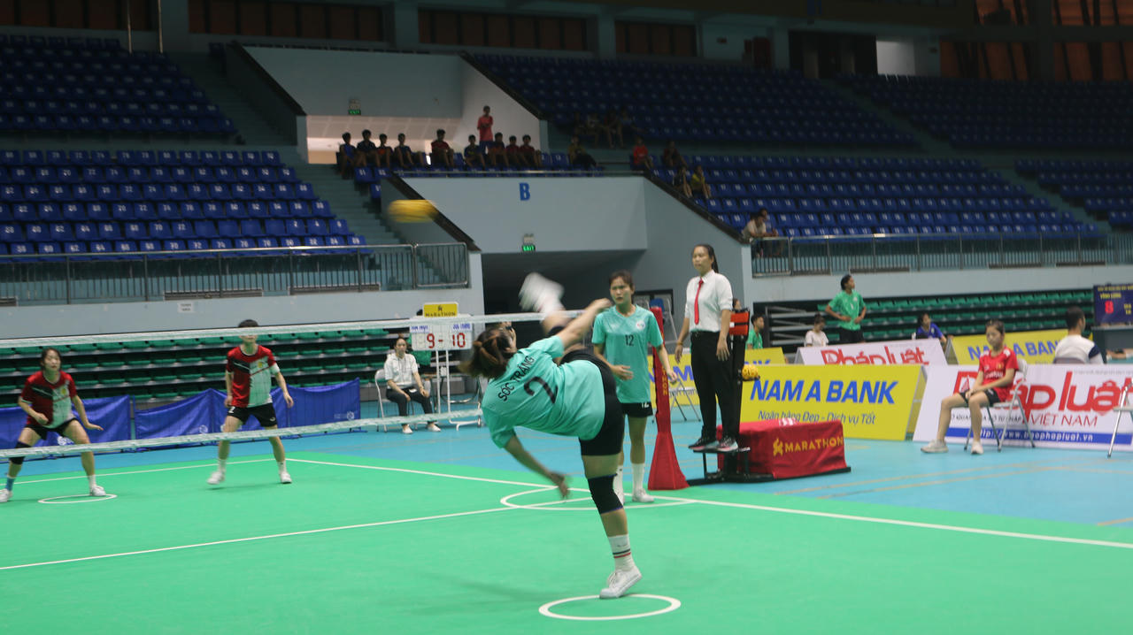 Sóc Trăng bảo vệ thành công ngôi Vương ở nội dung cầu mây đội tuyển 3 nữ