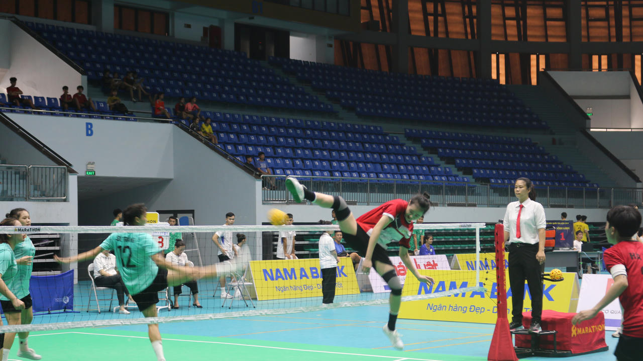 Sóc Trăng bảo vệ thành công ngôi Vương ở nội dung cầu mây đội tuyển 3 nữ