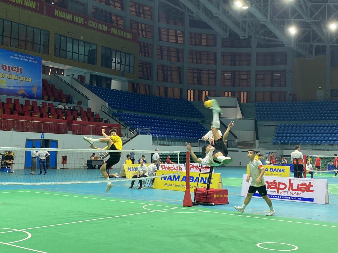 Các chàng trai cầu mây Hà Nội lên ngôi vô địch ở nội dung đội tuyển đôi nam