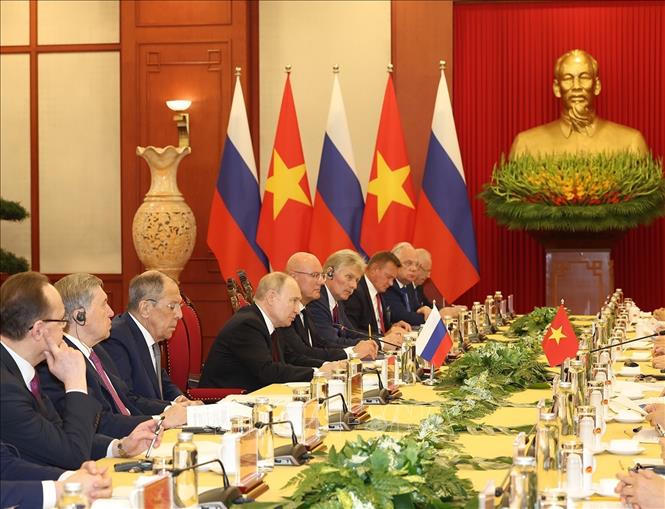 Tổng Bí thư Nguyễn Phú Trọng hội đàm với Tổng thống Liên bang Nga Vladimir Putin