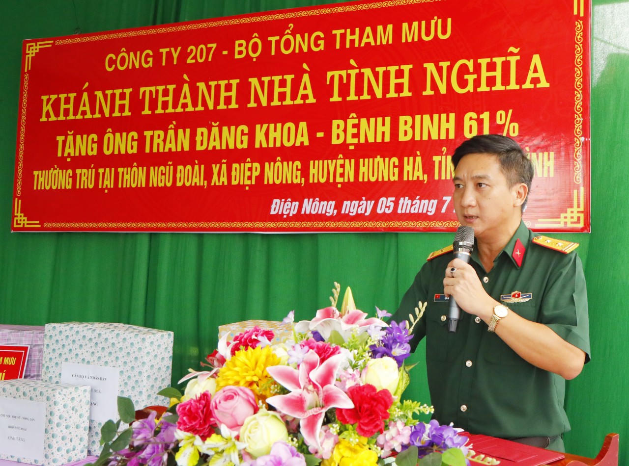 Công ty 207 - Bộ Tổng Tham mưu trao tặng Nhà tình nghĩa tại Thái Bình