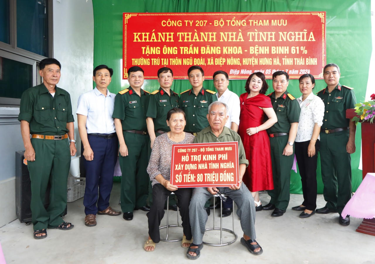 Công ty 207 - Bộ Tổng Tham mưu trao tặng Nhà tình nghĩa tại Thái Bình
