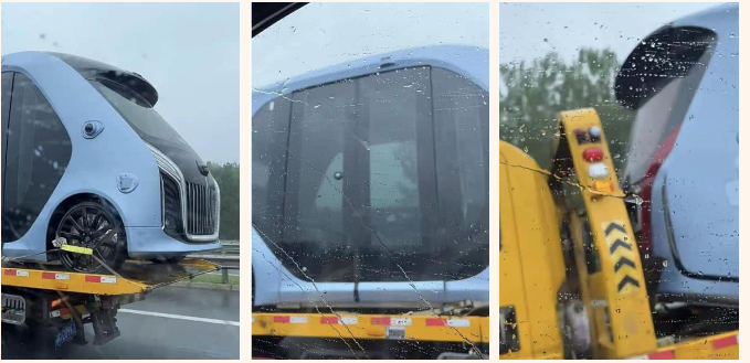 Xe buýt mini tự lái Hongqi xuất hiện trên đường phố Trung Quốc 