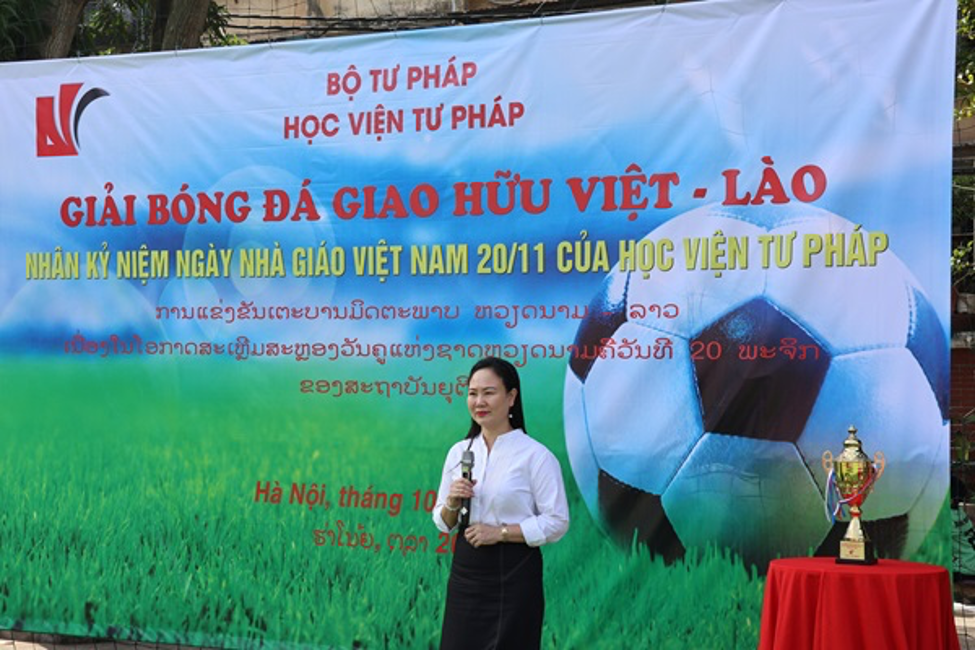 Học viện tư pháp tổ chức Giải bóng đá giao hữu Việt - Lào
