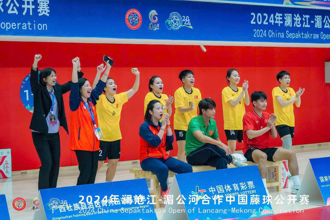 Cầu mây Việt Nam tỏa sáng rực rỡ tại Giải Sepaktakraw Trung Quốc mở rộng 2024