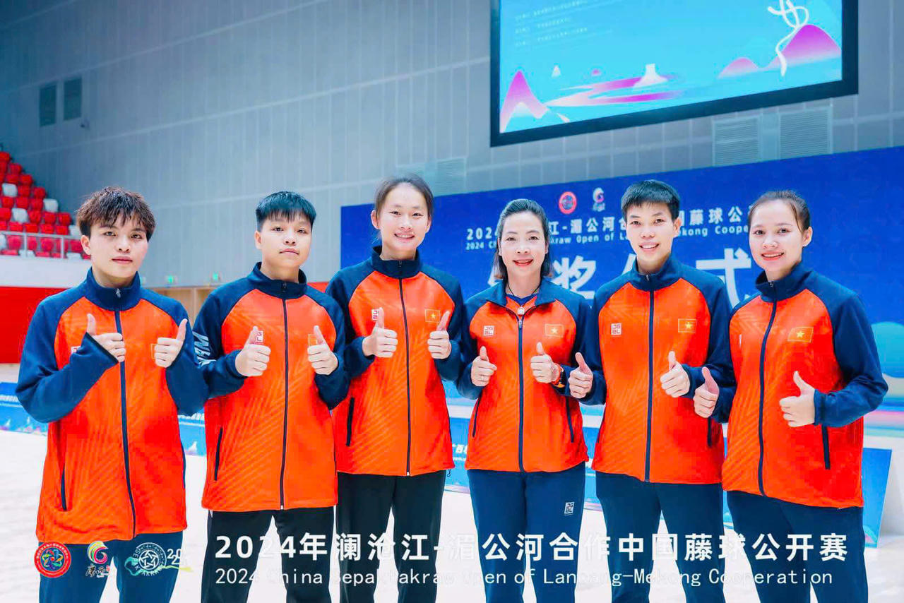 Cầu mây Việt Nam tỏa sáng rực rỡ tại Giải Sepaktakraw Trung Quốc mở rộng 2024