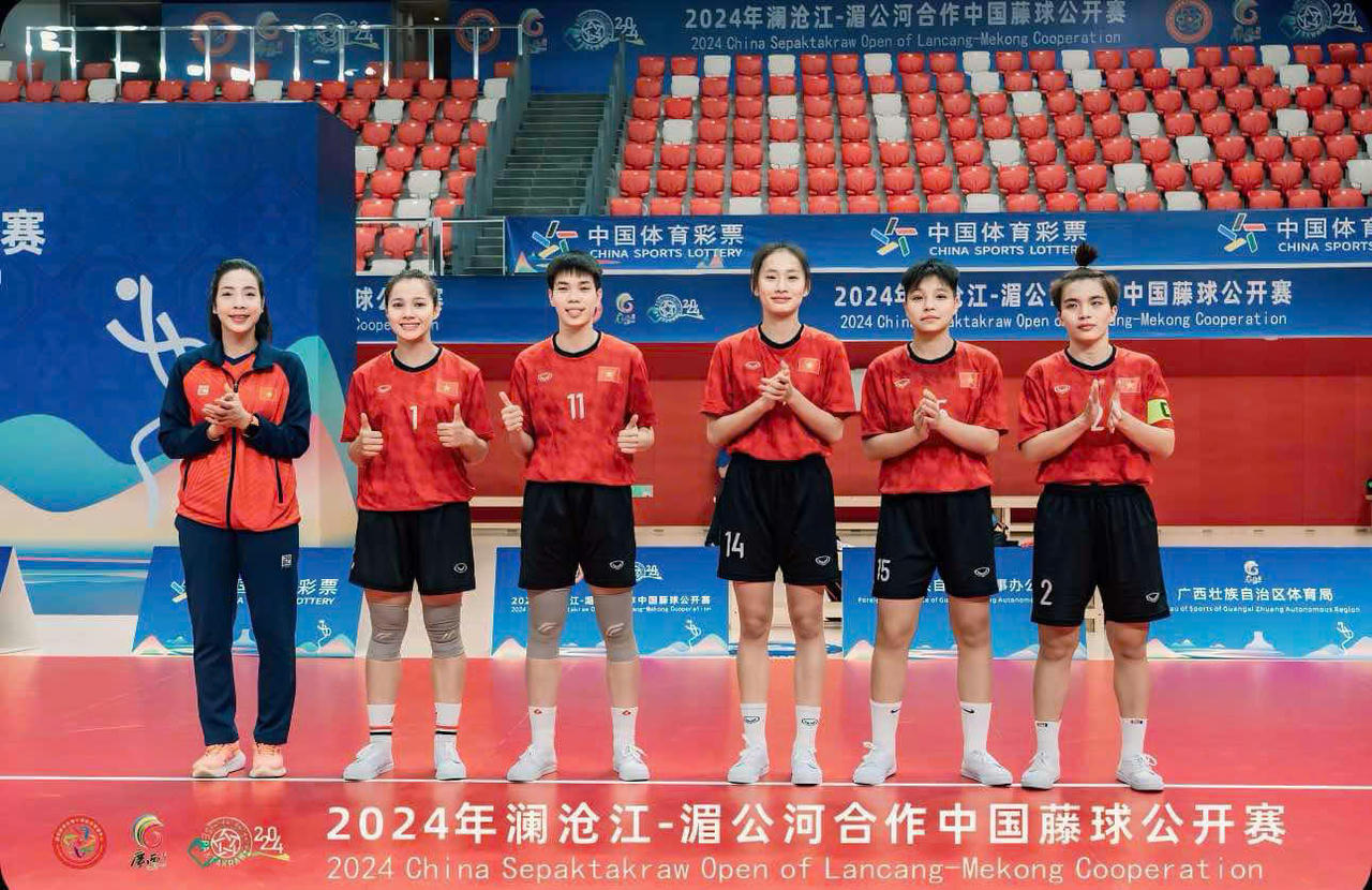 Cầu mây Việt Nam tỏa sáng rực rỡ tại Giải Sepaktakraw Trung Quốc mở rộng 2024