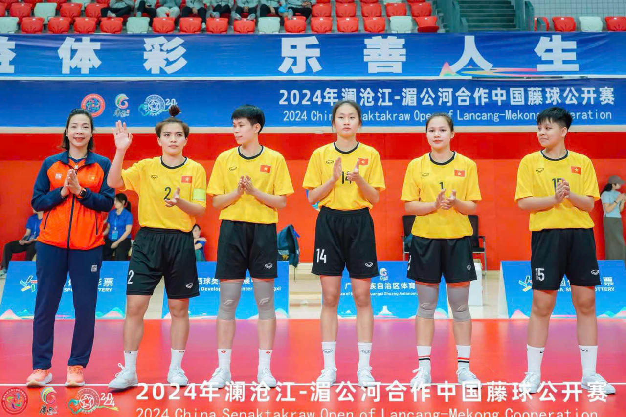 Cầu mây Việt Nam tỏa sáng rực rỡ tại Giải Sepaktakraw Trung Quốc mở rộng 2024
