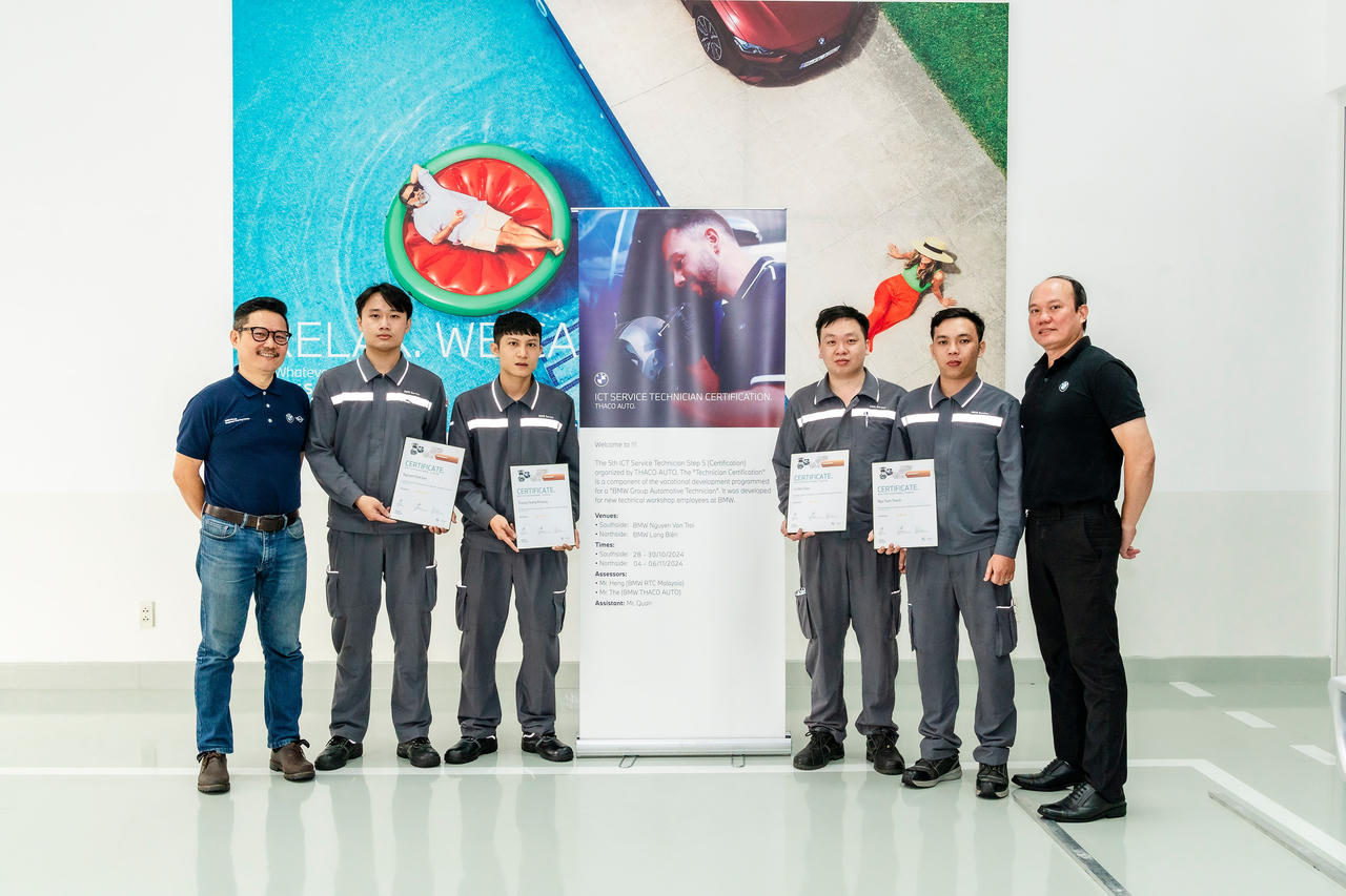 Đội ngũ kỹ thuật viên THACO AUTO đạt chứng chỉ quốc tế từ thương hiệu BMW
