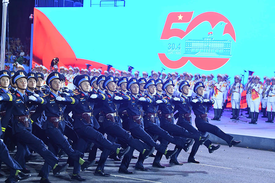 Ấn tượng hình ảnh buổi sơ duyệt Lễ kỷ niệm 50 năm Ngày giải phóng miền Nam, thống nhất đất nước