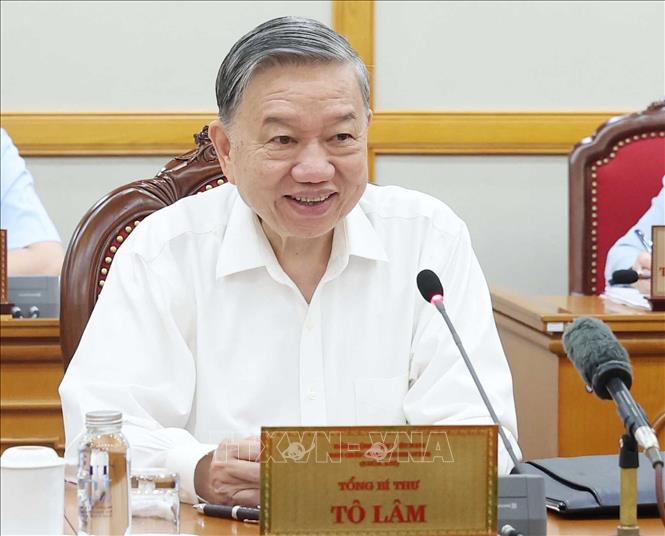 Tổng Bí thư Tô Lâm chủ trì cuộc họp cho ý kiến về tiến độ sắp xếp tổ chức bộ máy và đơn vị hành chính các cấp