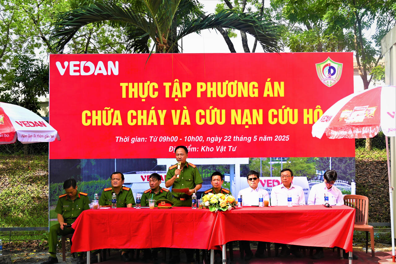 Vedan tổ chức diễn tập 'Phòng cháy chữa cháy và cứu nạn cứu hộ' năm 2025