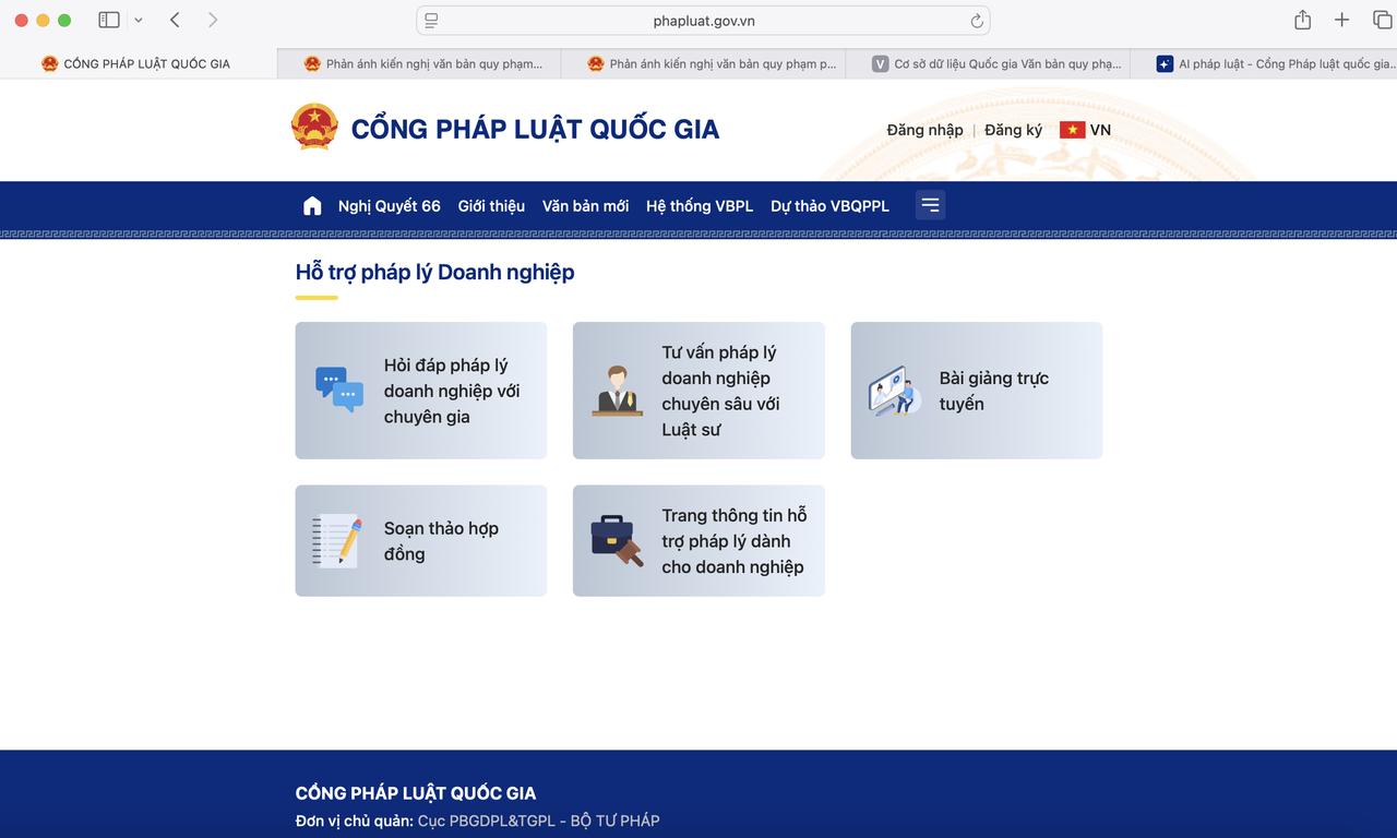 Hướng dẫn sử dụng Cổng Pháp luật quốc gia