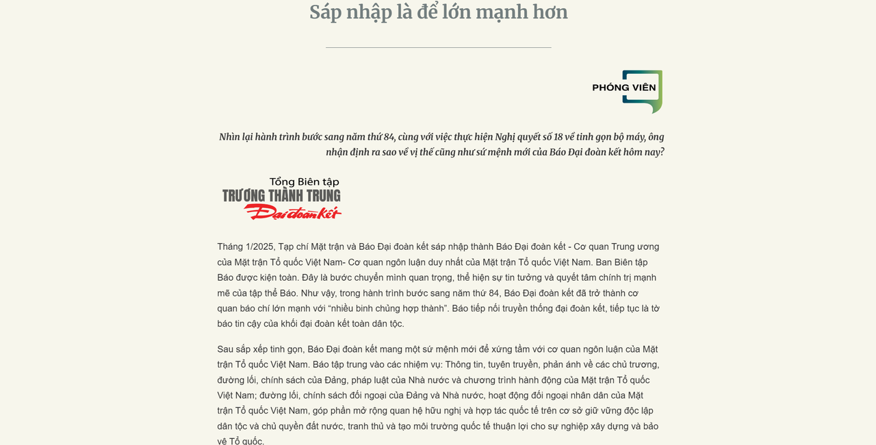 Sinh mệnh của Báo Đại đoàn kết chính là tinh thần đại đoàn kết
