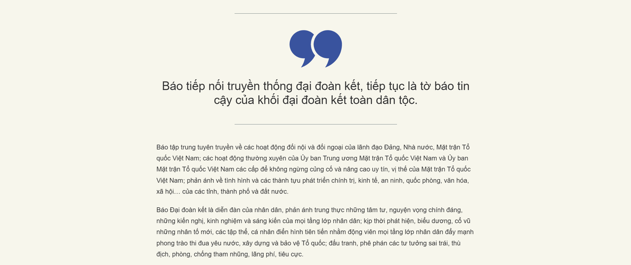 Sinh mệnh của Báo Đại đoàn kết chính là tinh thần đại đoàn kết